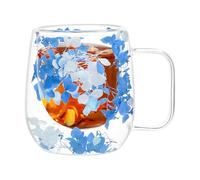 Generisch Tasse à double paroi isotherme - Tasse à thé séchée - Tasse à café isotherme double couche - Tasse à thé transparente avec poignée - 250 ml - Pour thé, lait, latte, jus
