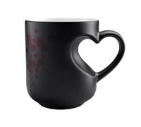 Generisch Tasse avec changement de température - Tasse à eau en forme de cœur - 325 ml - Tasse à thé en céramique avec poignée - Pour couples, maison, cuisine, , travail, pause, matin, soir