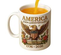Generisch Tasse d'anniversaire du 250e anniversaire | Tasse à eau souvenir - Tasse à café pour fêtes - 9,5 x 8 cm pour la maison, le bureau, l'appartement, l'école, l'éducation, le restaurant, le café