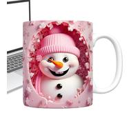 Generisch Tasse de Noël - 350 ml Céramique 3D Snowman Design Boissons Festives avec Poignée pour Café, Thé, Chocolat Chaud | Parfait pour la cuisine, l'anniversaire, les fêtes d'hiver, les vacances
