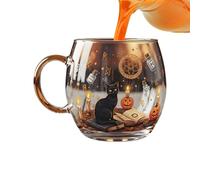 Generisch Tasse d'Halloween | Haunted Path Glass Coffee - Récipient de boisson Accessoire de fête pour la maison Appartement Hôtel Parfait pour servir de l'eau, du thé et d'autres boissons, cet