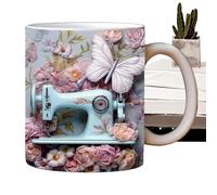 Generisch Tasse en céramique, 3D Machine à Coudre Design Tasse 330 ml - Décoration en céramique originale pour femmes hommes Ménage Bar Quilting Amoureux Noël Anniversaire Thé