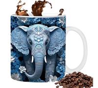 Generisch Tasse en céramique éléphant 350 ml avec motif 3D | Tasse à thé Tasse à café en céramique anse pour whisky, jus, soupe, vin, bière, décorative pour la maison et le bureau