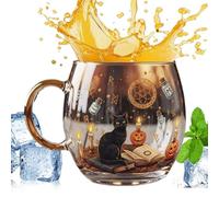 Generisch Tasse en verre d'Halloween | Tasse à café d'Halloween | Motif moderne pour thé, boisson chaude, boisson froide, lait