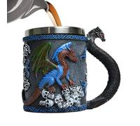 Generisch Tasse médiévale - Dragon Cup 3D - Tasse à café en acier inoxydable avec poignée - Vaisselle de marchandises - Décoration de fête - 420 ml - Tasse médiévale pour café et lait à thé