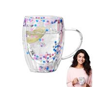 Generisch Tasses à café à double paroi, tasses à café à double isolation | Chope à bière transparente de 350 ml avec tasse de grande capacité, légère, résistante à la chaleur, café