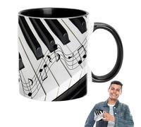 Generisch Tasses à thé avec motif musical - Tasse à café avec guitare musicale | Tasse à thé musicale | Tasses à café en céramique de 350 ml avec motif musical | Tasse à café pour les amateurs de
