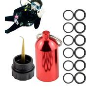 Generisch Tauch-o Ring-Set Mini bouteille de plongée - Mini cylindre de plongée porte-clés avec anneau O, ensemble de 12 pièces, boîtier miniature en d'aluminium, compatible avec la plupart