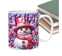 Generisch Tazze Caffè Ceramica Natale - Natale | Con Coperchio Muffin, car 350 ml con Manico Design 3D Pupazzo di Neve per Tè Cioccolata Compleanno Vacanze Ragazze, Tazzaa per le vacanze invernali