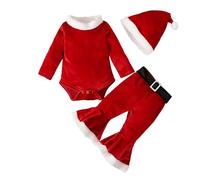Generisch Tenue de Noël pour enfants Mon Premier Noël Nouveau-né My First Christmas Tenue Bébé Robe de Noël Fille Tenue de Noël Fille Tenue de Noël Fille, rouge, 6-12 mois