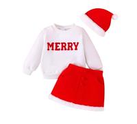 Generisch Tenue de Noël pour tout-petit-fille, avec adorable tenue de Noël pour enfants, tenue de Noël, tenue de Noël pour enfants, Blanc., 12 mois