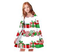 Generisch Tenue de Noël pour tout-petit - Robe de baptême - Costume de Noël - Robe de demoiselle d'honneur - Robe en tulle pour filles et enfants, vert, 4-5 ans