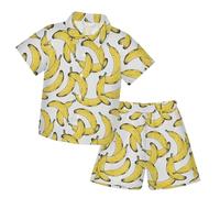 Generisch Tenue d'été décontractée pour garçon, chemise à manches courtes avec col, short adapté pour deux à treize - Parfait pour un usage quotidien à l'école ou aux loisirs, Blanc., 14-15 ans