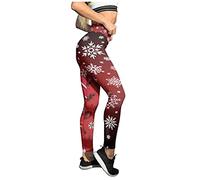 Generisch Tenue du Nouvel An Femme Leggings pour Yoga Running Santa Noël Pantalons Femme Custom Fête de Noël Bonhomme de neige Pantalon de gymnastique, Noir , L