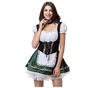 Generisch Tenue Oktoberfest Costume Oktoberfest Robe de théâtre de carnaval Costume de sculpture pour femme Robe noire sexy pour femme, vert, S