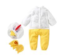 Generisch Tenue pour bébé - Costume d'Halloween pour bébé - Manches longues - Chapeau animal - Ensemble de chaussures - Grenouillère floue - Body mignon de dessin animé - Pour Halloween, Noël, cosplay