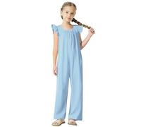 Generisch Tenue pour bébé, salopette, pantalon, vêtements solides, sans manches, avec bretelles, pantalon de pluie pour enfant, bleu, 5-6 ans
