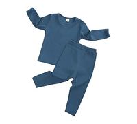 Generisch Tenues pour garçon - Pantalons solides - Deux pots - Ensemble pour bébé fille et enfant - Pyjama en tricot - Tenues et ensemble, Marine, 3-4 ans