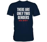 Generisch - There are only two genders, Deal with it - T-shirt haut de gamme, bleu marine, M