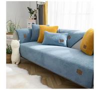 Generisch Thick Fuzzy Housse de canapé antidérapante, en polaire sherpa, imperméable et douce, lavable, sectionnelle, protection de meubles pour l'automne et l'hiver, 90 x 160 cm, bleu