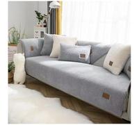 Generisch Thick Fuzzy Housse de canapé antidérapante, en polaire sherpa, imperméable et douce, lavable, sectionnelle, protection de meubles pour l'automne et l'hiver, 90 x 160 cm, gris