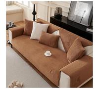Generisch Thick Fuzzy Housse de canapé antidérapante, en polaire sherpa, imperméable et douce, lavable, sectionnelle, protection de meubles, pour l'automne et l'hiver, 90 x 210 cm, marron café