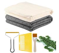 Generisch Tissu tufté pour tapis avec lignes marquées - 10,9 x 18,9 cm - Tapis avec lignes marquées | Grand ensemble de moines | Accessoires de tufting antidérapants pour débutants, amateurs et