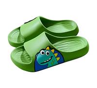Generisch Tongs de bain pour enfants garçons filles dinosaures nuages claquettes en PVC souples chaussures de bain chaussures de douche antidérapantes sandales coulissantes faciles à enfiler, vert, 28