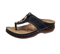Generisch Tongs pour femme - Semelle épaisse - Sandales d'été - Sliders légers avec talon compensé - Sandales de plage tendance - Pour l'intérieur et l'extérieur - Chaussures ouvertes à l'arrière