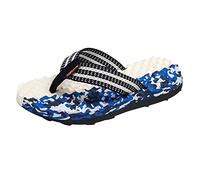 Generisch Tongs pour homme - Sandales de bain avec semelle de massage - Sandales tendance - Tongs de plage - Pantoufles épaisses - Chaussures de plage - Chaussures d'été, bleu foncé, 45 EU