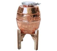 Generisch Tonneau à vin anti-fuite avec support en bois, récipient de rangement en acier inoxydable pour vin, bière et conservation des aliments