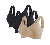 Generisch Top en dentelle sexy confortable côtelé sans armatures bralettes réglable rembourré pour le quotidien 3 pièces ensemble femme, M, 5XL