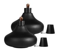 Generisch Torches de table à la citronnelle - Torche à huile décorative d'extérieur - Torches Tiki pour terrasse, jardin, terrasse ou arrière-cour - Lampes à huile rechargeables anti-moustiques pour