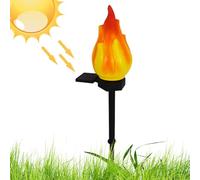 Generisch Torches solaires - Décoration de jardin étanche - Torches extérieures solaires avec flamme vacillante - Pour jardin, terrasse, allée, balcon, allée