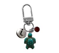 Generisch Tortue Combinaison Pendentif Créatif Bricolage Voyage Tortue Porte-clés Pendentif Lettre Pierre précieuse Turquoise Bijoux Pendentif Porte-clés Accessoires Noir, l, A