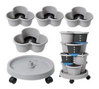 Generisch Tour de plantation à fraises avec quatre niveaux - Peu encombrant | Pot de fleurs vertical pour fraises pour potager, intérieur, extérieur, balcon, terrasse, cour, maison