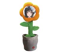 Generisch Tournesol parlant, dansant, conçu individuellement, avec visage personnel, chante vos mots, 50 chansons amusantes, idéales pour un anniversaire, la Saint-Valentin (orange, 36 x 15 cm)