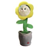 Generisch Tournesol parlant, dansant, conçu individuellement, avec visage personnel, chante vos mots, 50 chansons amusantes, idéales pour un anniversaire, la Saint-Valentin (jaune, 36 x 15 cm)