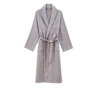 Generisch Toutes les quatre saisons Peignoir de bain ruche allongé Chemise de nuit Vêtements de maison Couple Hôtel, gris, M