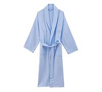 Generisch Toutes les quatre saisons Peignoir de bain ruche allongé Chemise de nuit Vêtements de maison Couple Hôtel, bleu clair, M