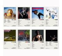 generisch Travis Scott Music Album Cover Signed Limited Canvas Poster (lot de 8) sans cadre : 20 x 30 cm