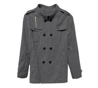 Generisch Trench coat élégant pour homme - Col montant - Manteau d'hiver - Longueur moyenne - Double boutonnage - Coupe-vent - Coupe près du corps - Manteau en laine - Coupe-vent - Veste d'hiver