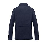 Generisch Trench coat pour homme - Manteau d'hiver mi-saison - Col montant - Veste d'hiver unie - Veste de loisirs avec boutons - Manteau tendance - Manteau court - Veste mi-longue pour le travail et