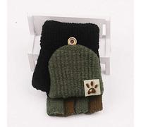 Generisch Tricot Smart Bébé Mitaines Chaudes Hiver Décapotable Flip Soins Bébé (Noir, Taille Unique)