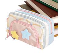 Generisch Trousse à Crayons avec Motif étoile à Cinq Branches - Fermeture éclair - Grande capacité - Indispensable pour Les et Les Filles - pour l'école, Les Cours, Le collège, Le Dessin, Les