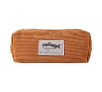 Generisch Trousse à Crayons brodée de Requin Mignon et de Grande capacité | en velours côtelé | Rangement polyvalent pour les étudiants, le travail et les voyages, marron clair, voir description, Voir