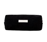 Generisch Trousse à crayons de grande capacité | Organisateur de poche de papeterie avec fermeture éclair | Kit de rangement portable en velours pour stylos, effaceurs, école, bureau et étudiant, Noir