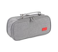 Generisch Trousse à crayons de lycée, trousse portable avec poignée, boîte de rangement pour peinture céramique bureau studio maison maquillage dortoir école fournitures de bricolage, gris, Voir