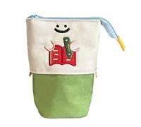 Generisch Trousse à Crayons Debout - Trousse télescopique pour Papeterie - Motif Livre Pliable - pour et Adultes - pour l'école, Les Voyages, Le collège, Le dortoir, la Chambre, l'étude, Vert