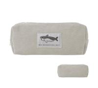Generisch Trousse à crayons en forme de requin, douce, mignonne, portable | Trousse à crayons portable en velours côtelé pour voyage, travail, école